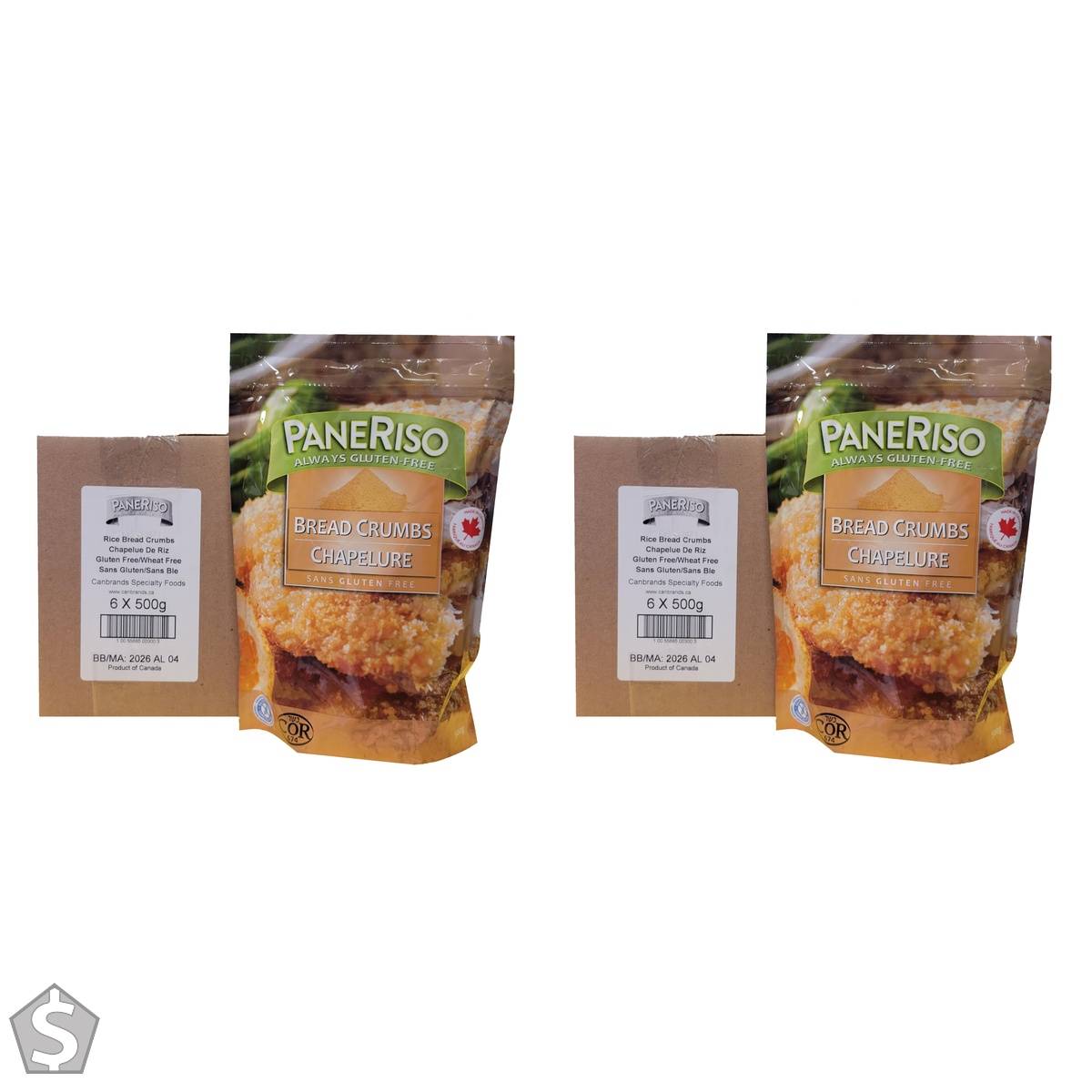 PaneRiso Rice Bread Crumbs, 500g large (Pack of 2)