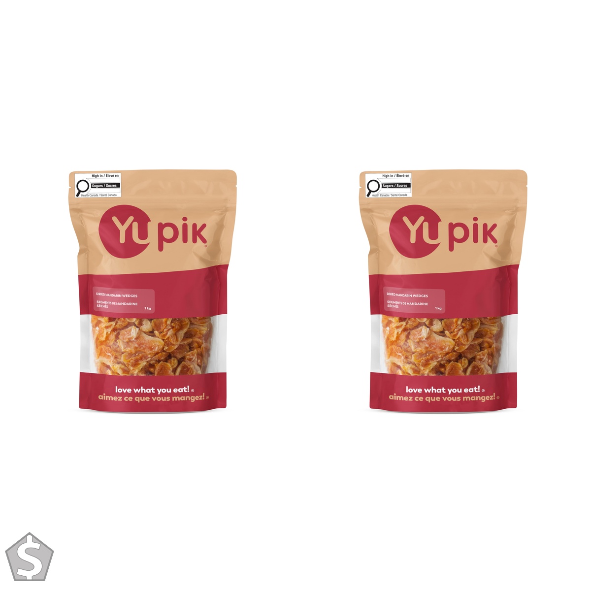 Yupik Dried Mandarin Wedges, 1 kg, Kosher, Tangy & Chewy Tangerine Snacks, Sweet & Citrus Dried Fruit Segments, Perfect for Baking (Pack of 2)