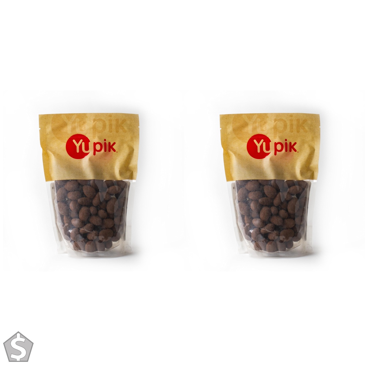 Yupik Mexican Vanilla Dark Chocolate Covered Almonds, 500 g, Kosher, GMO-Free, Whole Nuts, Almonds Dipped in Dark Chocolate, Mexican (Pack of 2)