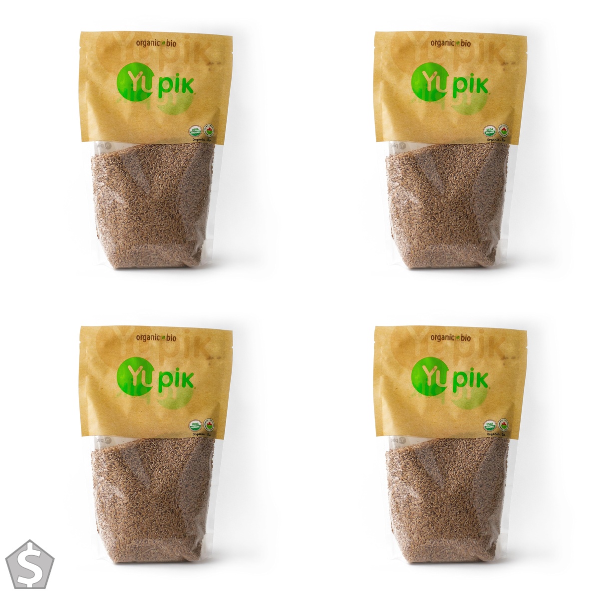 Yupik Organic Whole Einkorn, 1 kg, Raw, Non-GMO, USDA Certified, Kosher, Ancient Grain, Good Source of Fiber, Ideal for Milling into (Pack of 4)