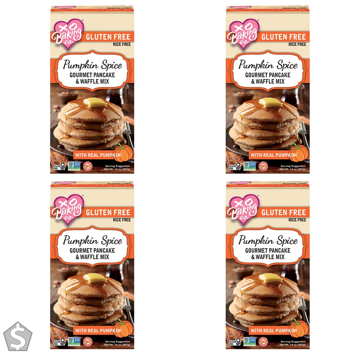 XO Baking Pancake and Waffle Gourmet Mix Gluten Free Pancake and Waffle Mix Light Fluffy Hotcakes and Waffles 14oz 397 g (Pack of 4)
