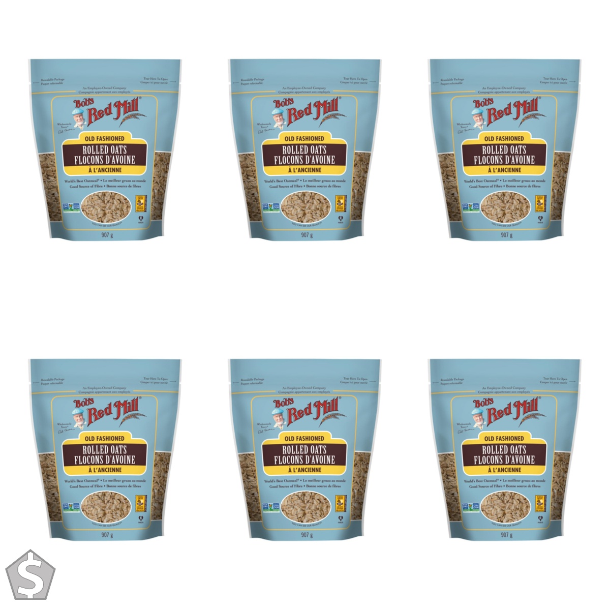 Bobs Red Mill, Old Fashioned Rolled Oats, 907g (Pack of 6)