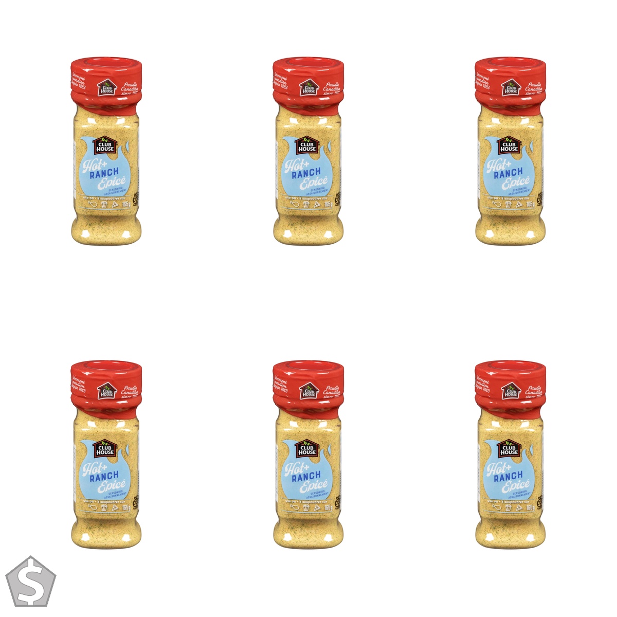 Club House, Quality Natural Herbs & Spices, Hot & Ranch Seasoning, 165g (Pack of 6)