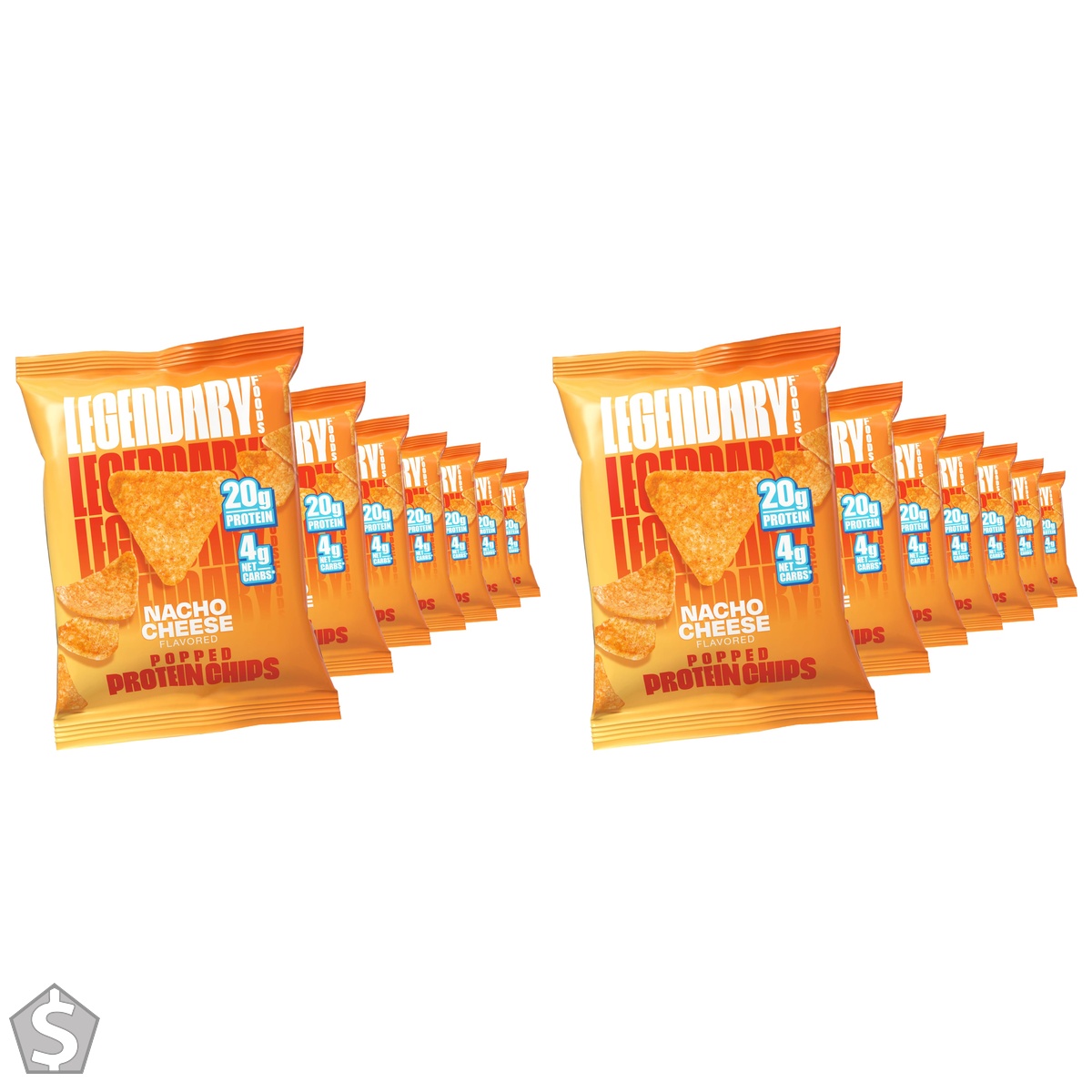 Legendary Foods Protein Chips - Nacho Cheese 7x34g 238 g (Pack of 2)