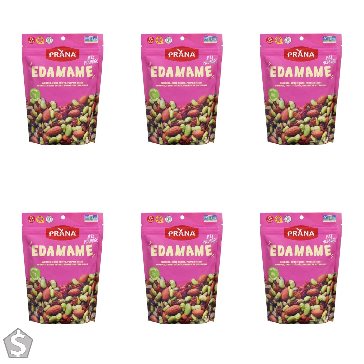 Prana- Edamame - Fruit & Almond Mix, 400g (Pack of 6)