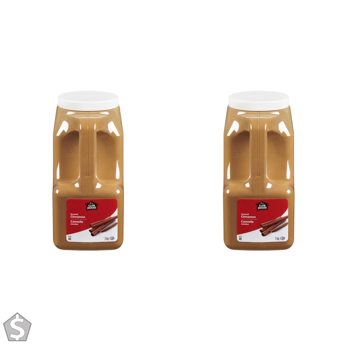 Club House Ground Cinnamon, 2 kg - Made for Chefs, Pure Ground Cinnamon Powder, Perfect in Baking Cakes, Cookies, Pies, Custards (Pack of 2)