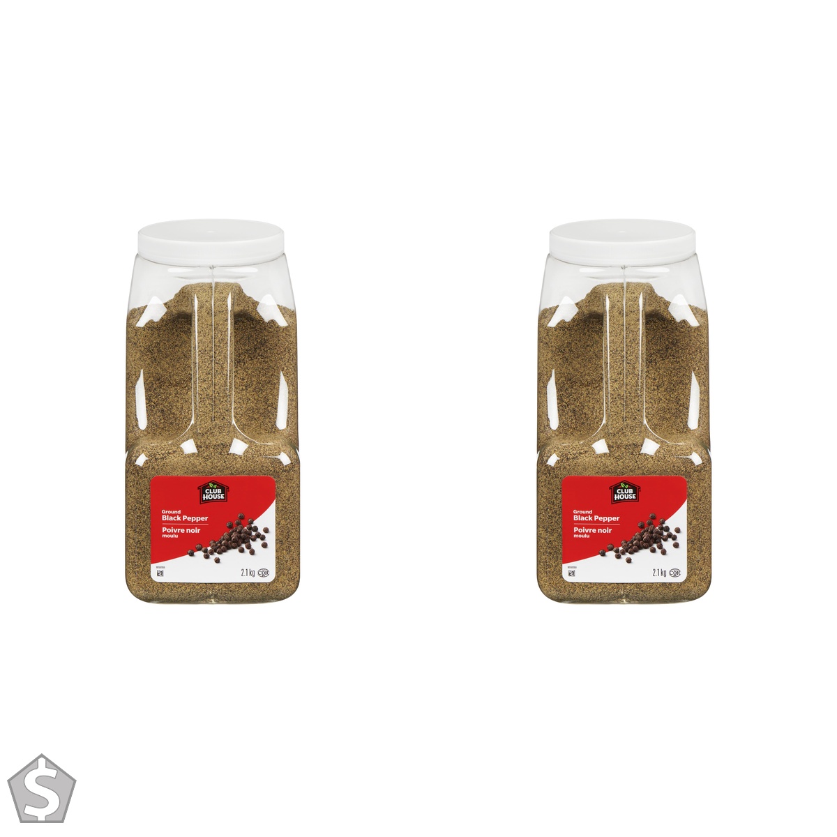 Club House Ground Black Pepper, 2.1 kg - Made for Chefs, Ground Black Pepper, Perfect for Chefs and Pepper Shaker Refills 2.1 Kg (Pack of 2)