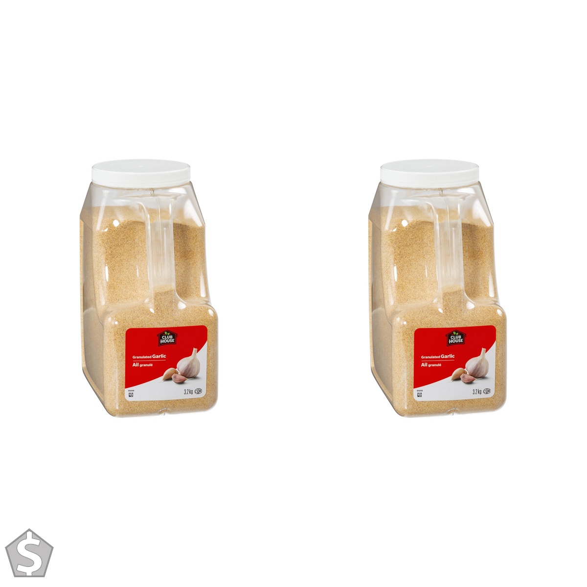 Club House Granulated Garlic, 3.2 kg - Made for Chefs, Granulated Garlic, Made of Premium, Coarse-Ground Garlic for Rubs and Sauces 3.2 kg (Pack of 2)