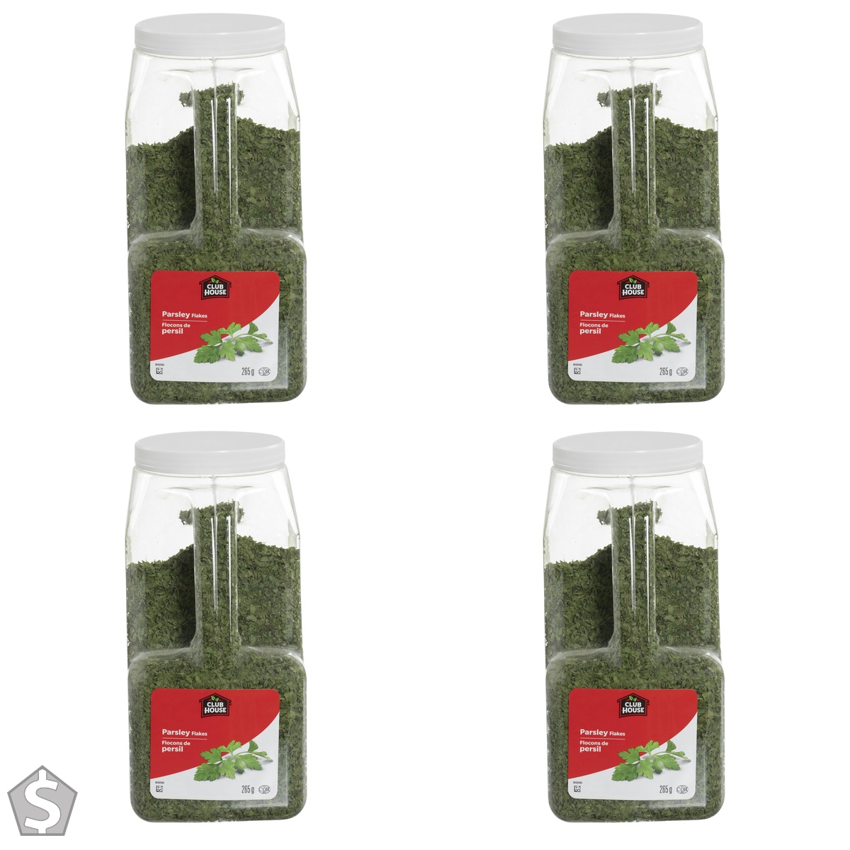 Club House Parsley Flakes, 265 g - Made for Chefs, Dried Chopped Parsley Leaves, Use As Substitute for Fresh Parsley, Perfect on Chicken (Pack of 4)