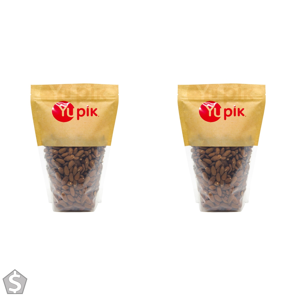 Yupik Roasted Unsalted Jumbo Almonds, 1 kg, Kosher, Gluten-Free, Large Almonds, Crunchy Nuts, Lightly Roasted, No Added Salt, Source of (Pack of 2)