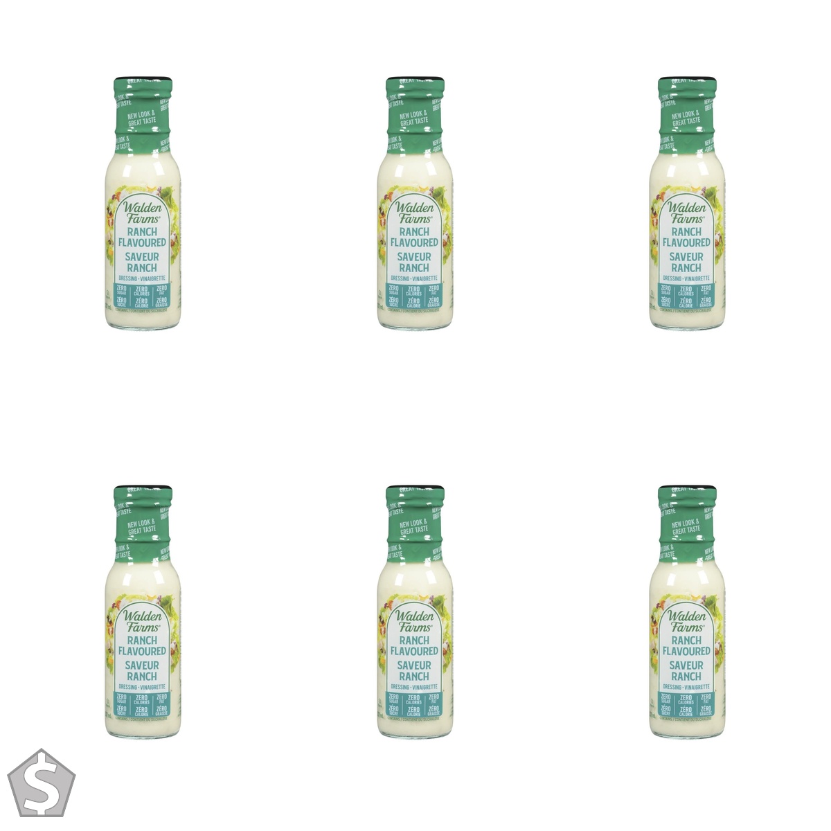 Walden Farms Ranch Flavoured Dressing 238 ml (Pack of 6)