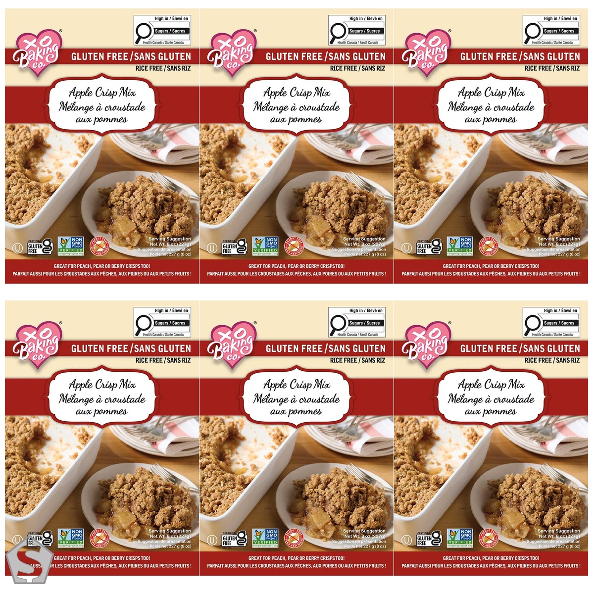 XO BAKING Gluten Free Apple Crisp Mix 227g (Pack of 6)