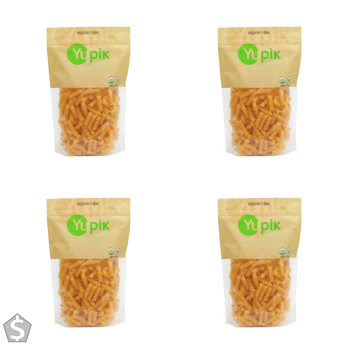 Yupik Organic Fusilli Pasta 454g, Gluten-Free, Egg-Free, Non-GMO, USDA Certified, Made with Organic Corn & Rice Flour, Authentic Italian (Pack of 4)
