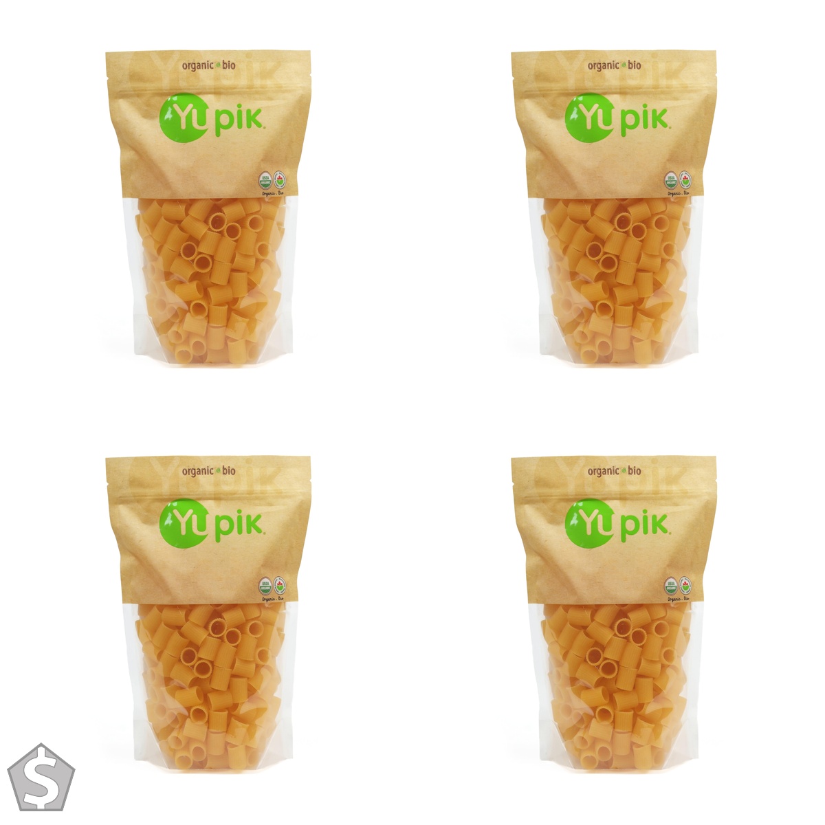 Yupik Organic Mezzi Rigatoni Pasta 454g, Non-GMO, USDA Certified, Gluten-Free & Egg-Free Pasta Made with Organic Corn & Rice Flour (Pack of 4)