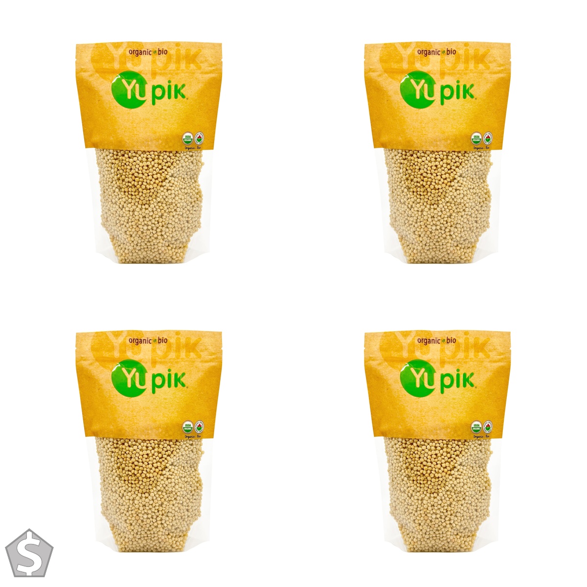 Yupik Organic Crispy Quinoa, 454 gr, Gluten-free, Source of fiber & nutrients, Crunchy topping, Versatile ingredient, Perfect for baking (Pack of 4)