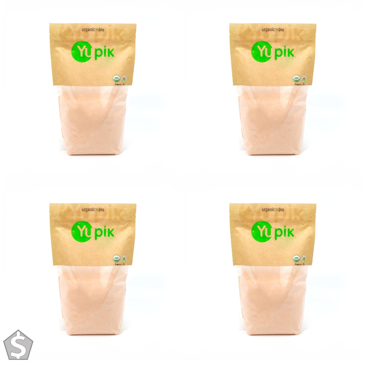 Yupik Organic Red Lentil Flour 1 kg, Gluten-Free, USDA Certified, Kosher, Non-GMO, Plant-Based Protein, Ideal for Baking, Flatbreads (Pack of 4)