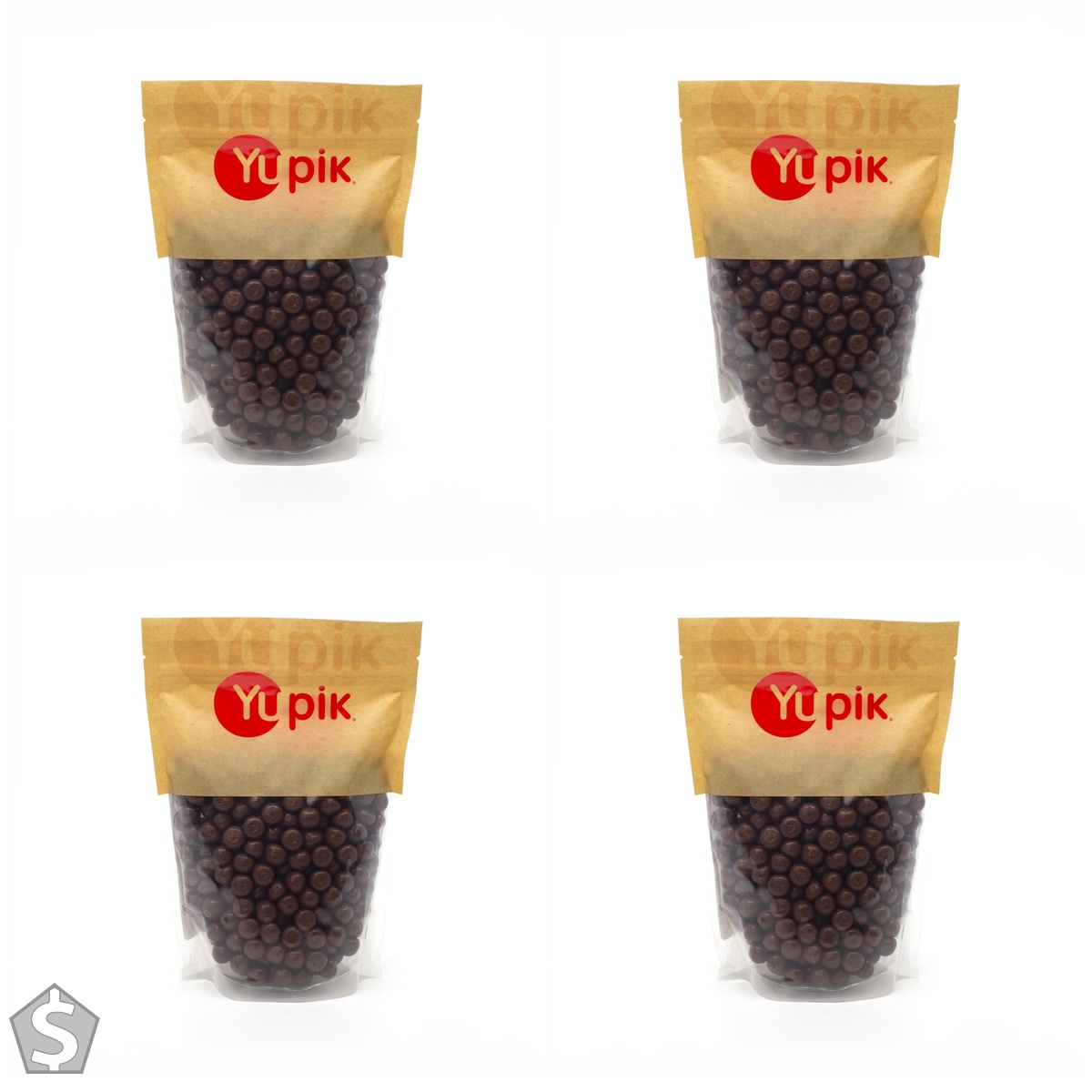 Yupik Mini Graham Cookies Covered in Milk Chocolate, 500 g, Sweet & Crunchy Chocolate-Coated Graham Bites, Kosher, Ideal for Snacking & (Pack of 4)