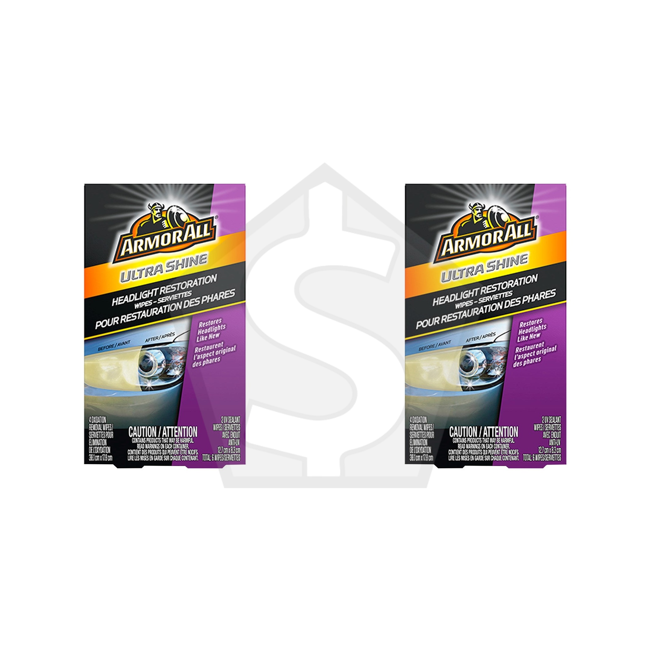 ARMOR ALL Ultra Shine Headlight Restoration Wipes - Pack of 2
