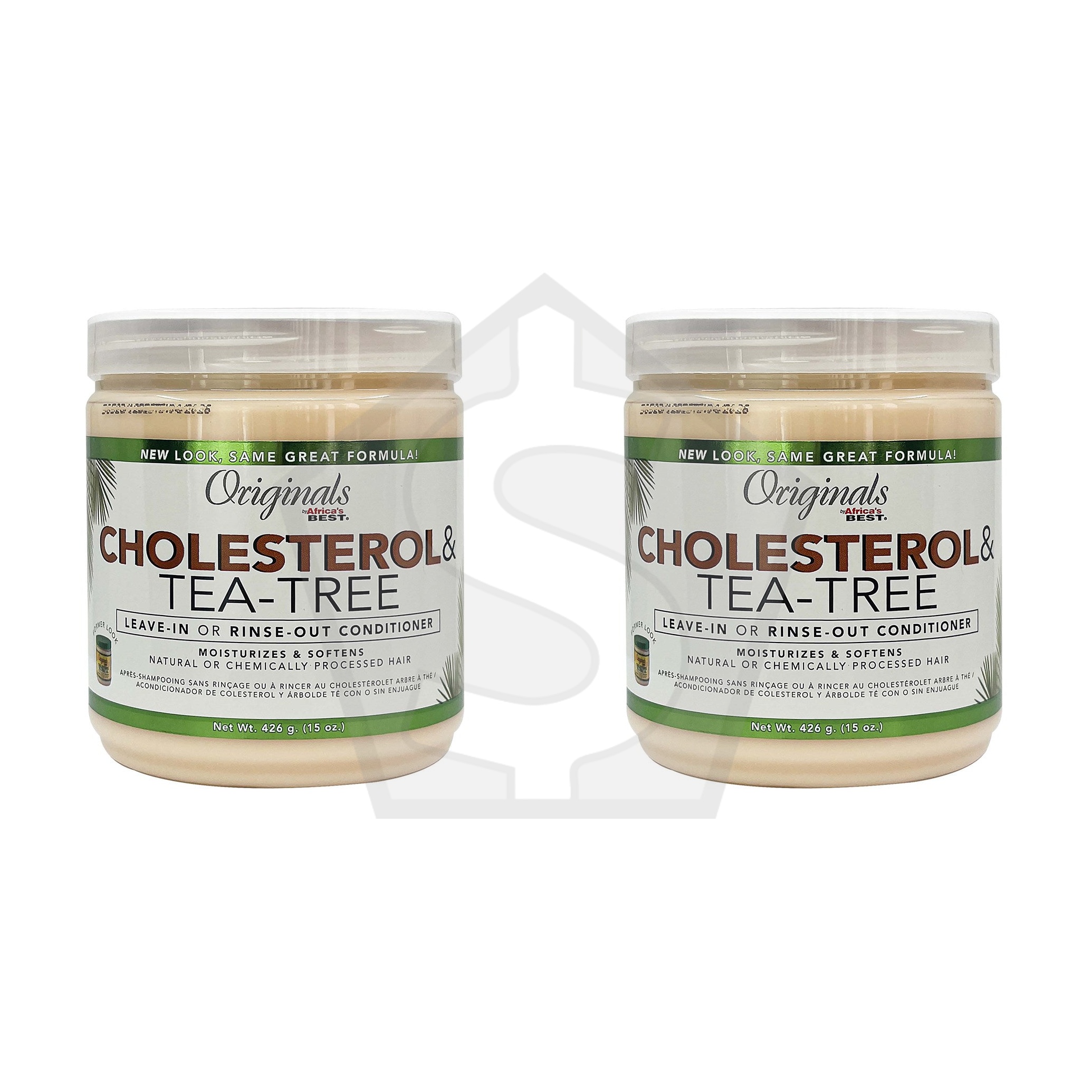 AFRICA'S BEST Originals Cholesterol & Tea-Tree Leave In or Rinse Out Conditioner (15oz) - Pack of 2
