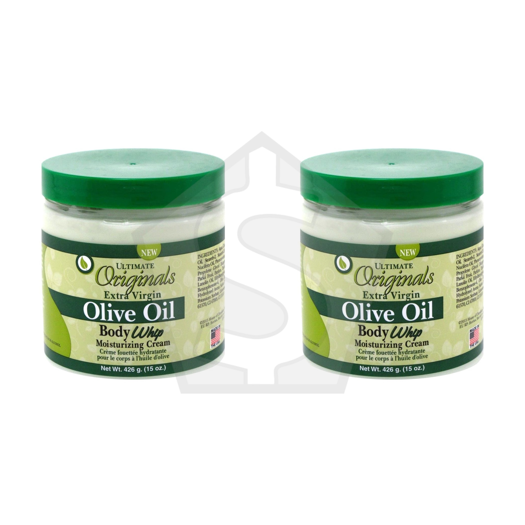 Bundle of 2 - AFRICA'S BEST Ultimate Originals Olive Oil Body Whip Moist. Cream (15oz)