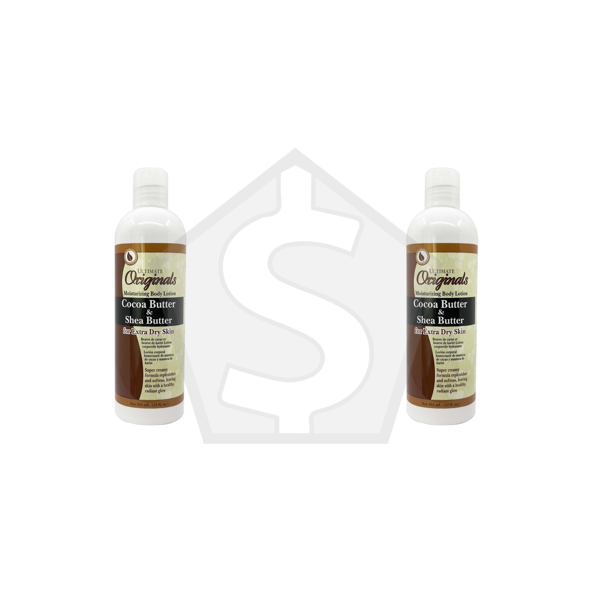 AFRICA'S BEST Ultimate Originals Cocoa & Shea Butter Body Lotion (12oz) - Pack of 2