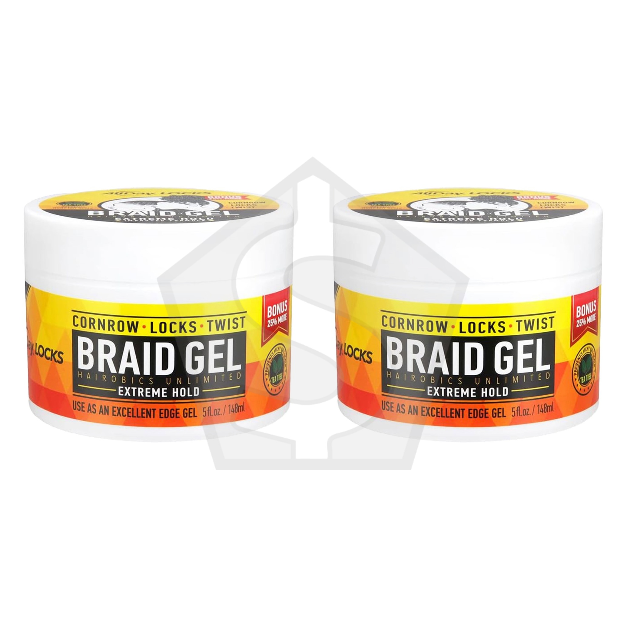 ALLDAY LOCKS Braid Gel [Extreme Hold] - 5oz - Pack of 2