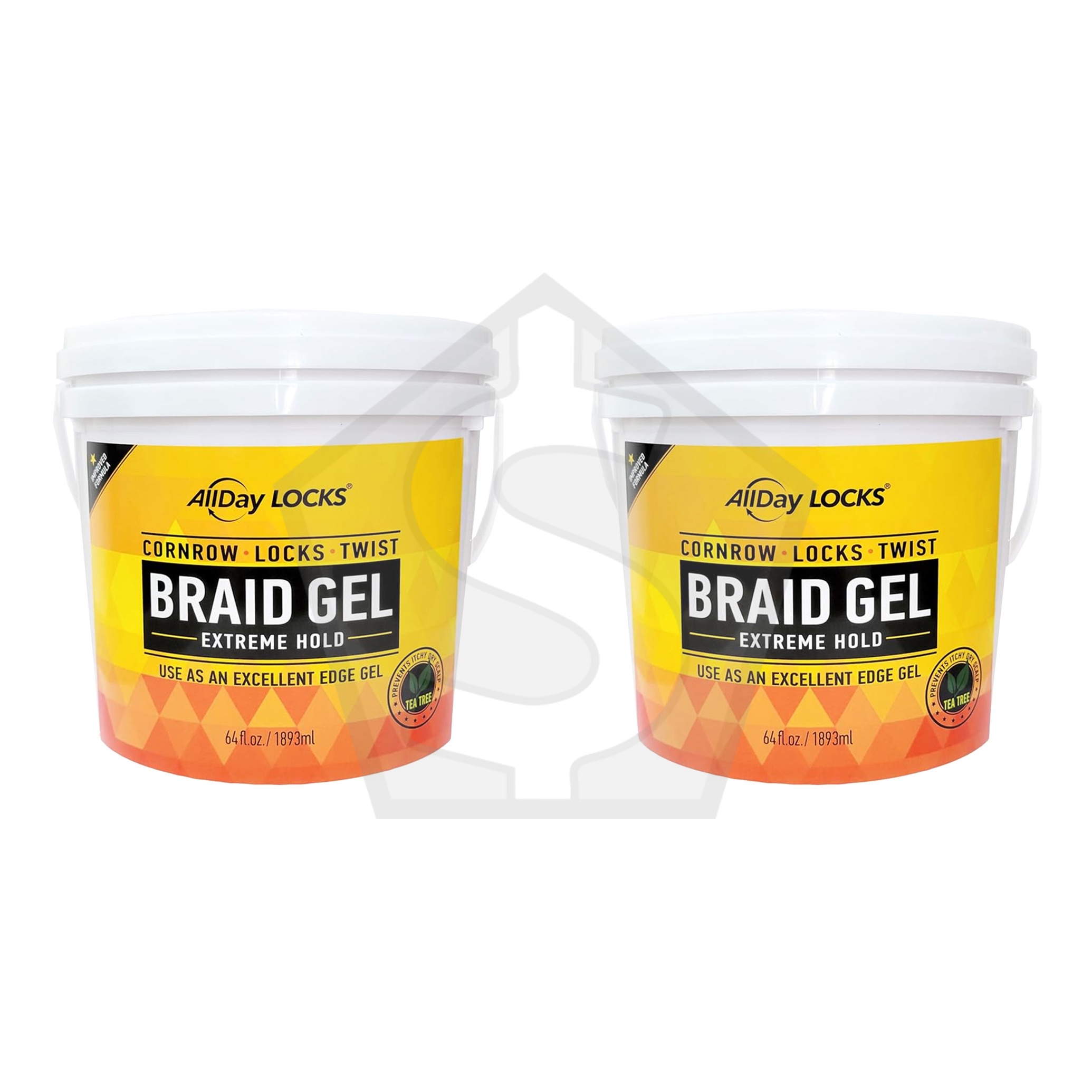 ALLDAY LOCKS Braid Gel [Extreme Hold] - 64oz - Pack of 2