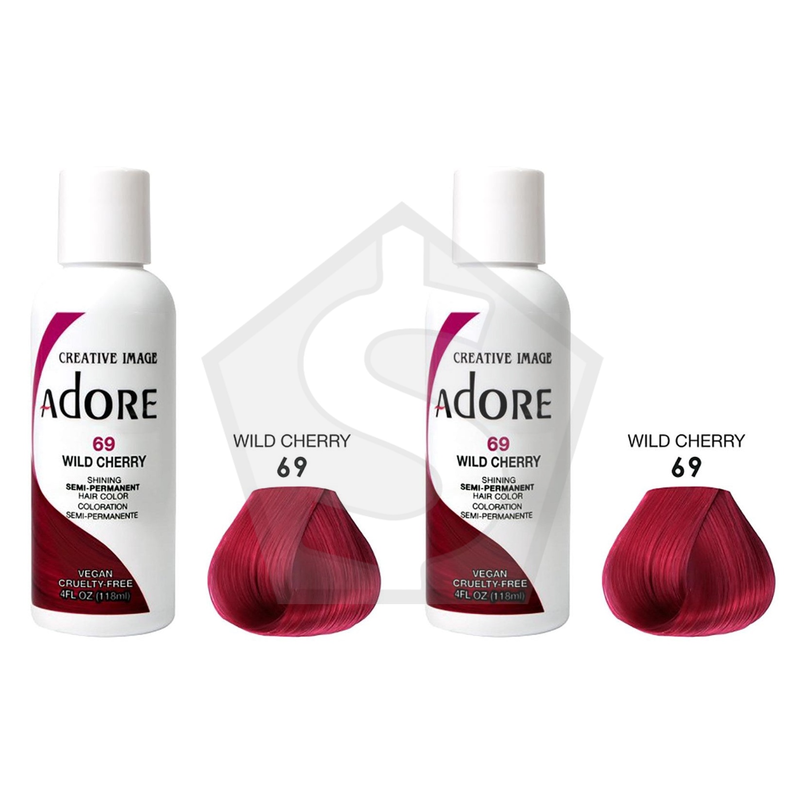 ADORE SEMI Permanent Hair Color (4oz) - 069 Wild Cherry - Pack of 2