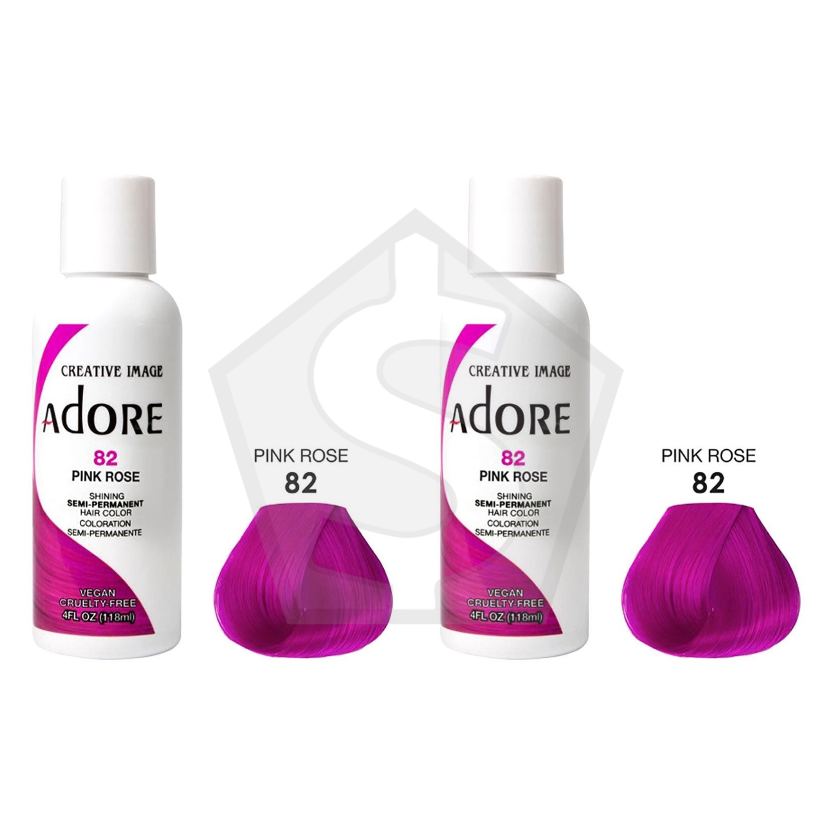 ADORE SEMI Permanent Hair Color (4oz) - 082 Pink Rose - Pack of 2