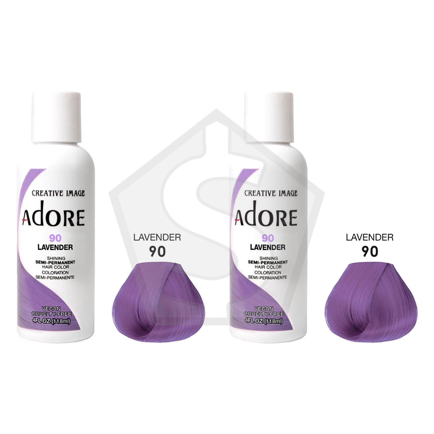 ADORE SEMI Permanent Hair Color (4oz) - 090 Lavender - Pack of 2
