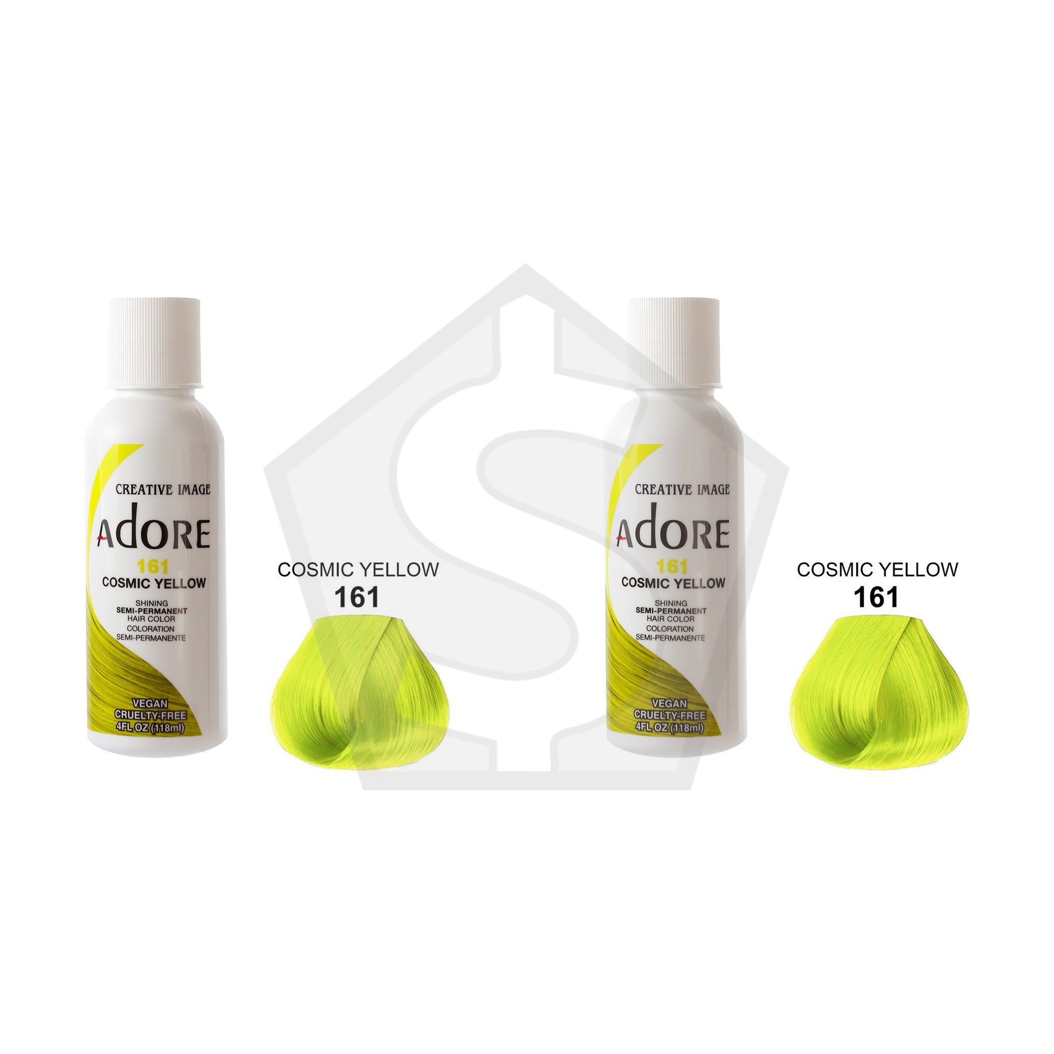 ADORE SEMI Permanent Hair Color (4oz) - 161 Cosmic Yellow - Pack of 2
