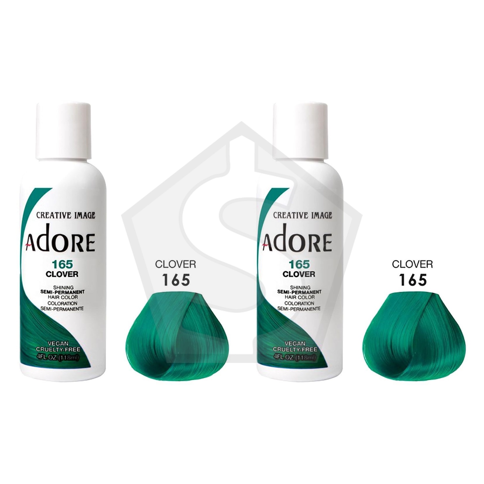 ADORE SEMI Permanent Hair Color (4oz) - 165 Clover - Pack of 2