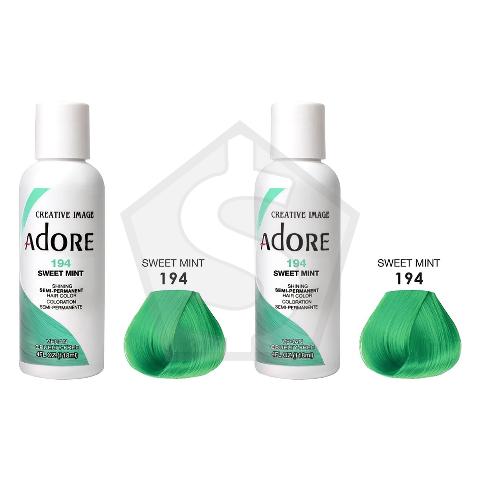 ADORE SEMI Permanent Hair Color (4oz) - 194 Sweet Mint - Pack of 2