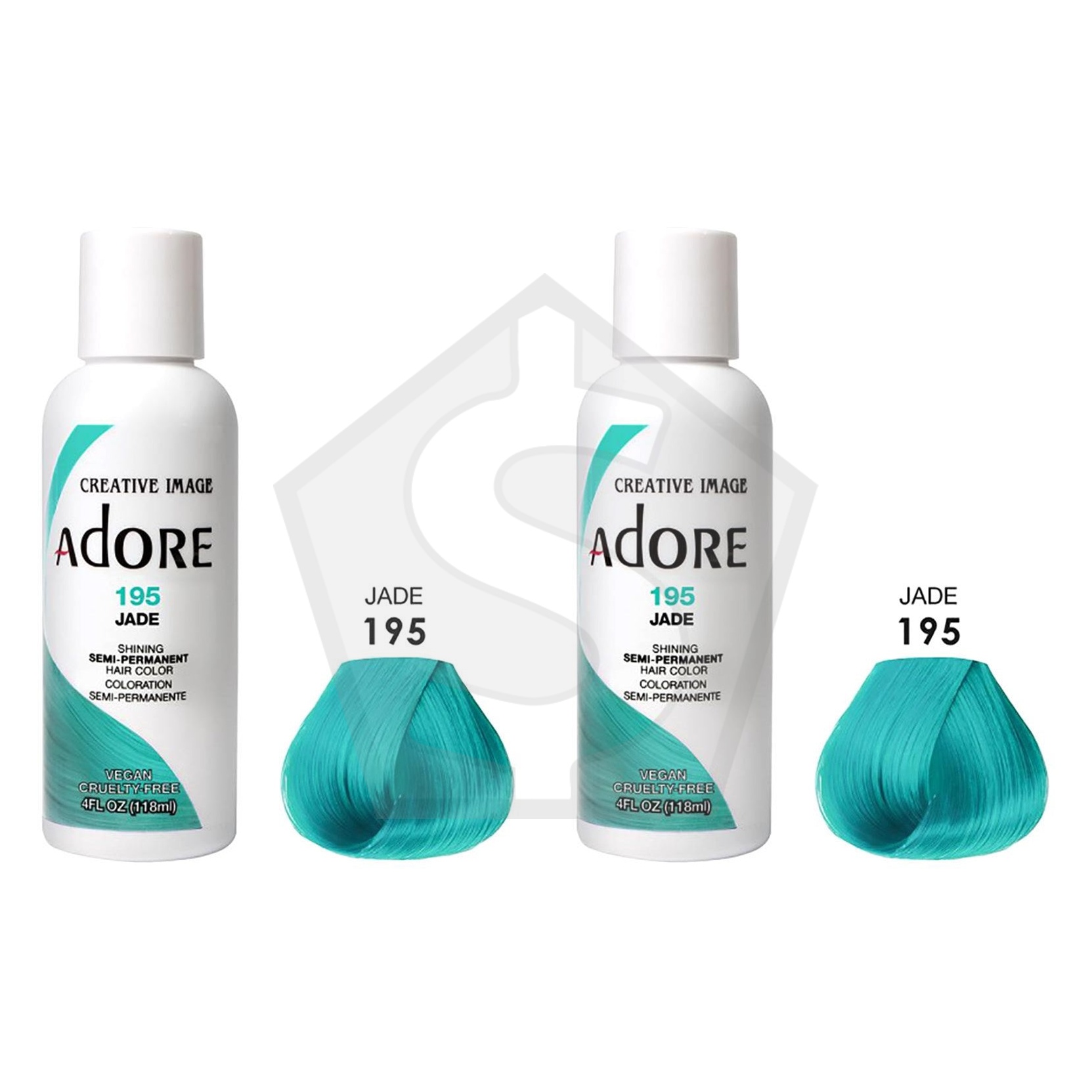 ADORE SEMI Permanent Hair Color (4oz) - 195 Jade - Pack of 2