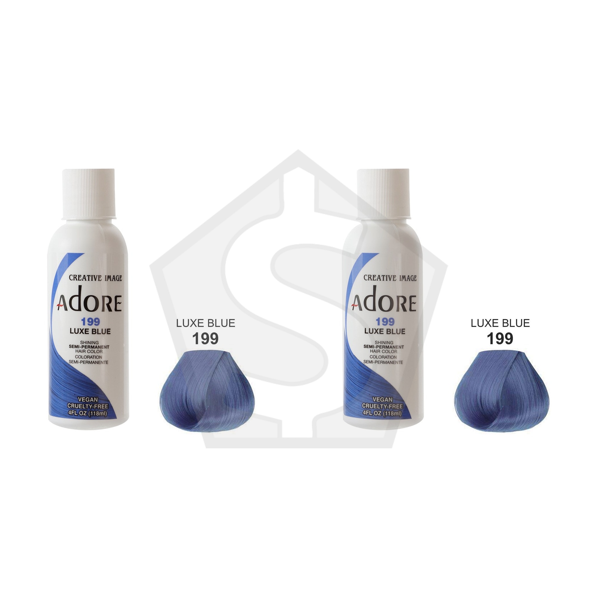 ADORE SEMI Permanent Hair Color (4oz) - 199 Luxe Blue - Pack of 2