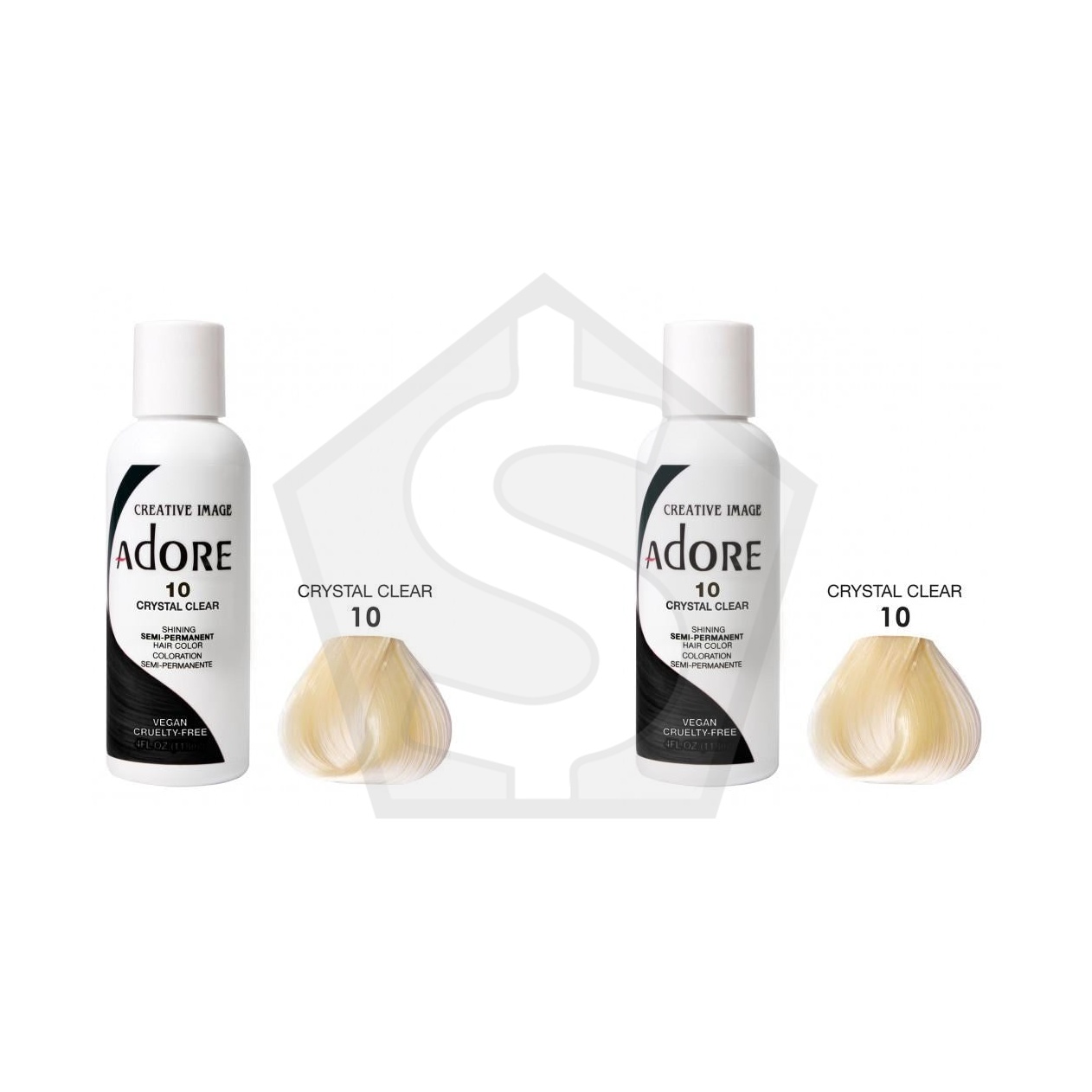 Bundle of 2 - ADORE SEMI Permanent Hair Color (4oz) - 010 Crystal Clear