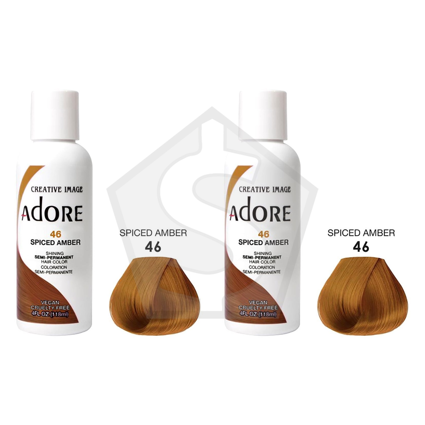 ADORE SEMI Permanent Hair Color (4oz) - 046 Spiced Amber - Pack of 2