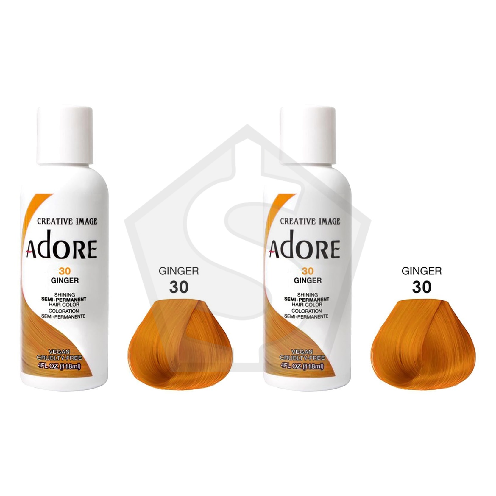 ADORE SEMI Permanent Hair Color (4oz) - 030 Ginger - Pack of 2