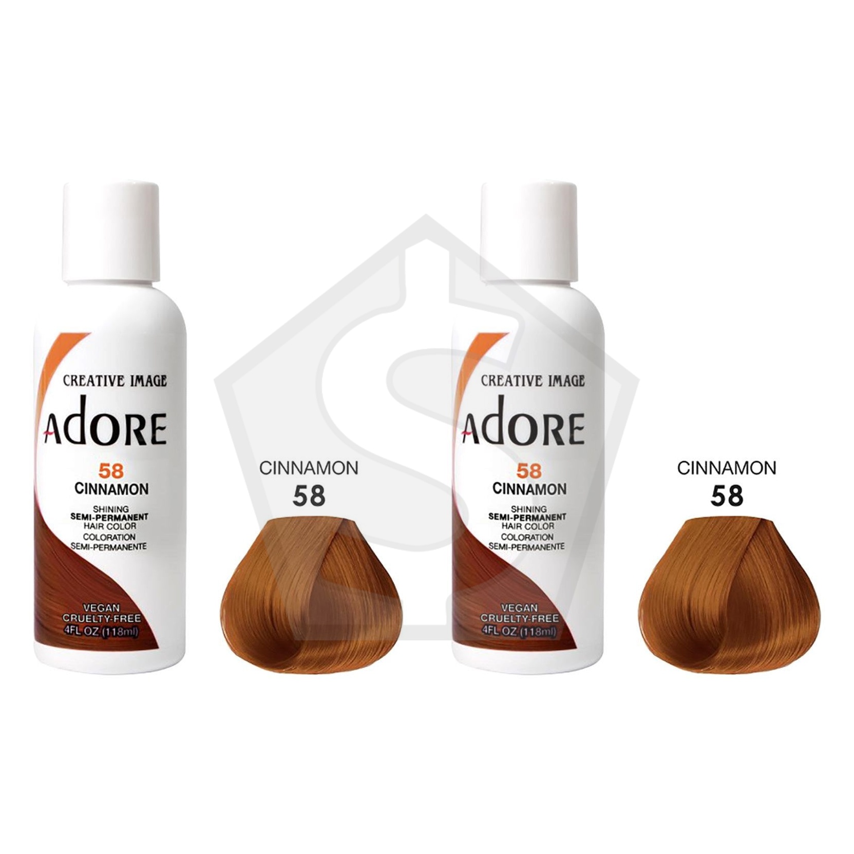 ADORE SEMI Permanent Hair Color (4oz) - 058 Cinnamon - Pack of 2