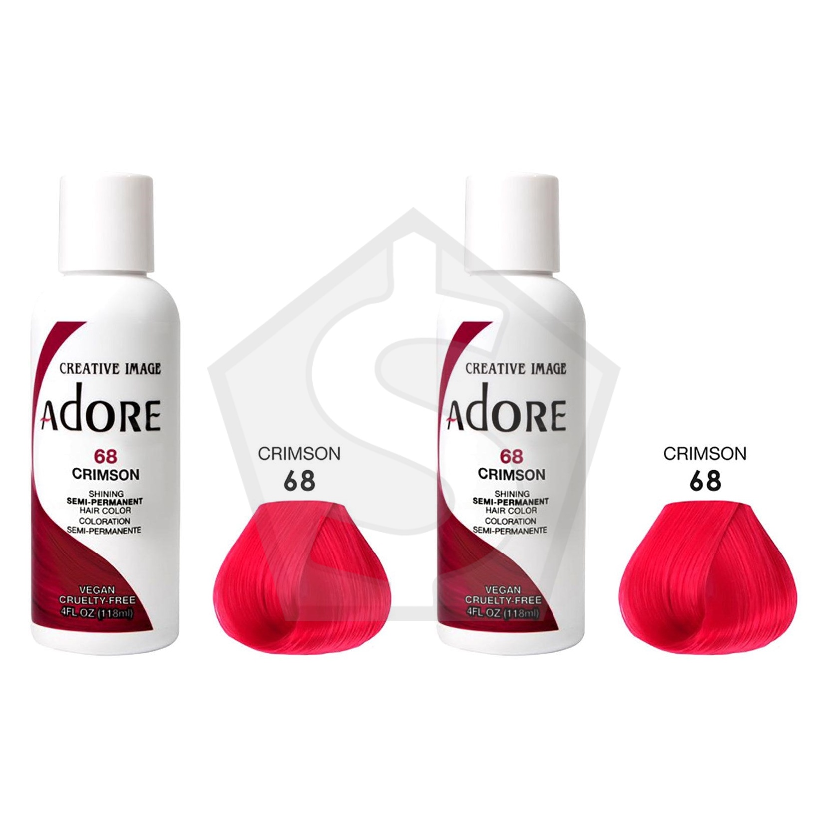 ADORE SEMI Permanent Hair Color (4oz) - 068 Crimson - Pack of 2