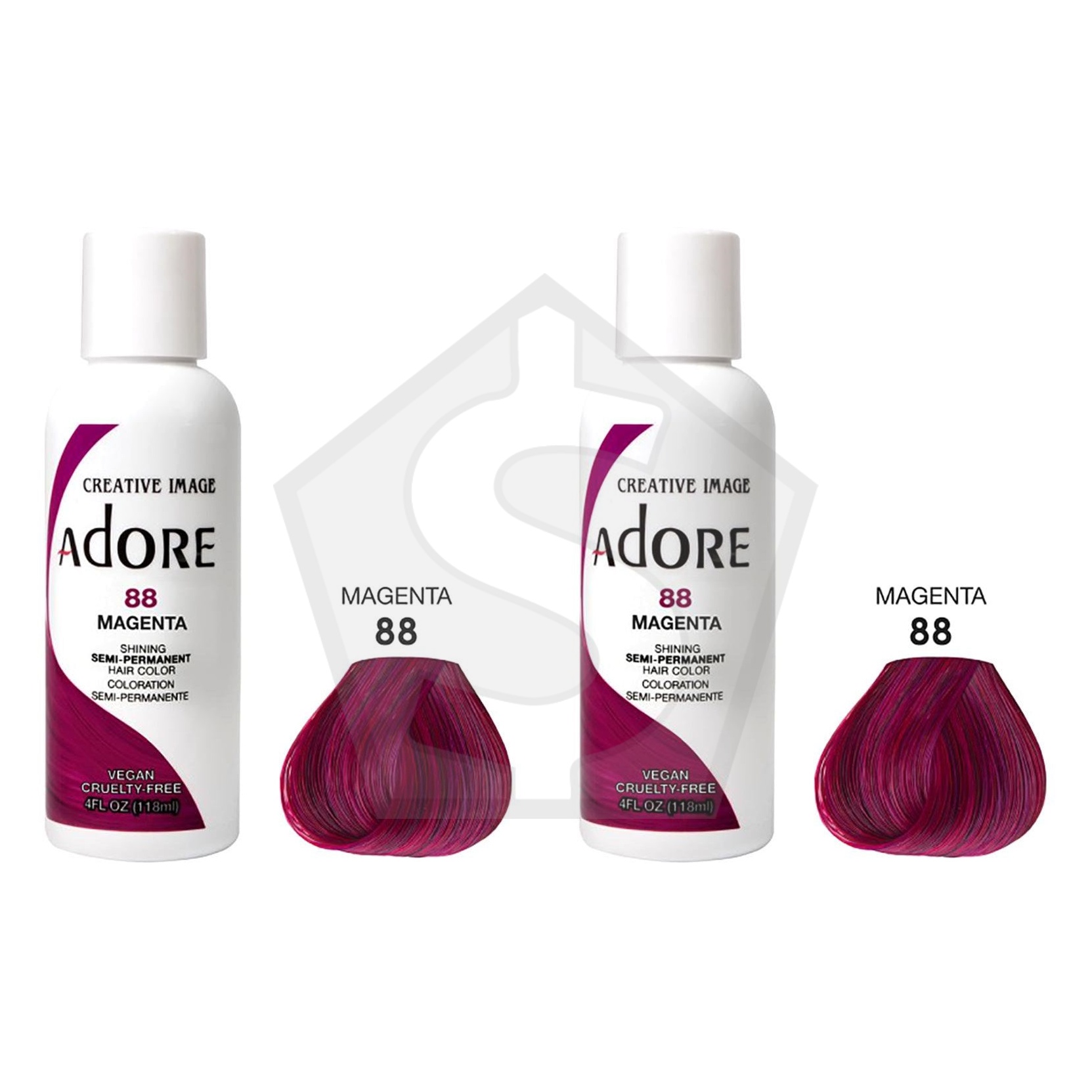 ADORE SEMI Permanent Hair Color (4oz) - 088 Magenta - Pack of 2
