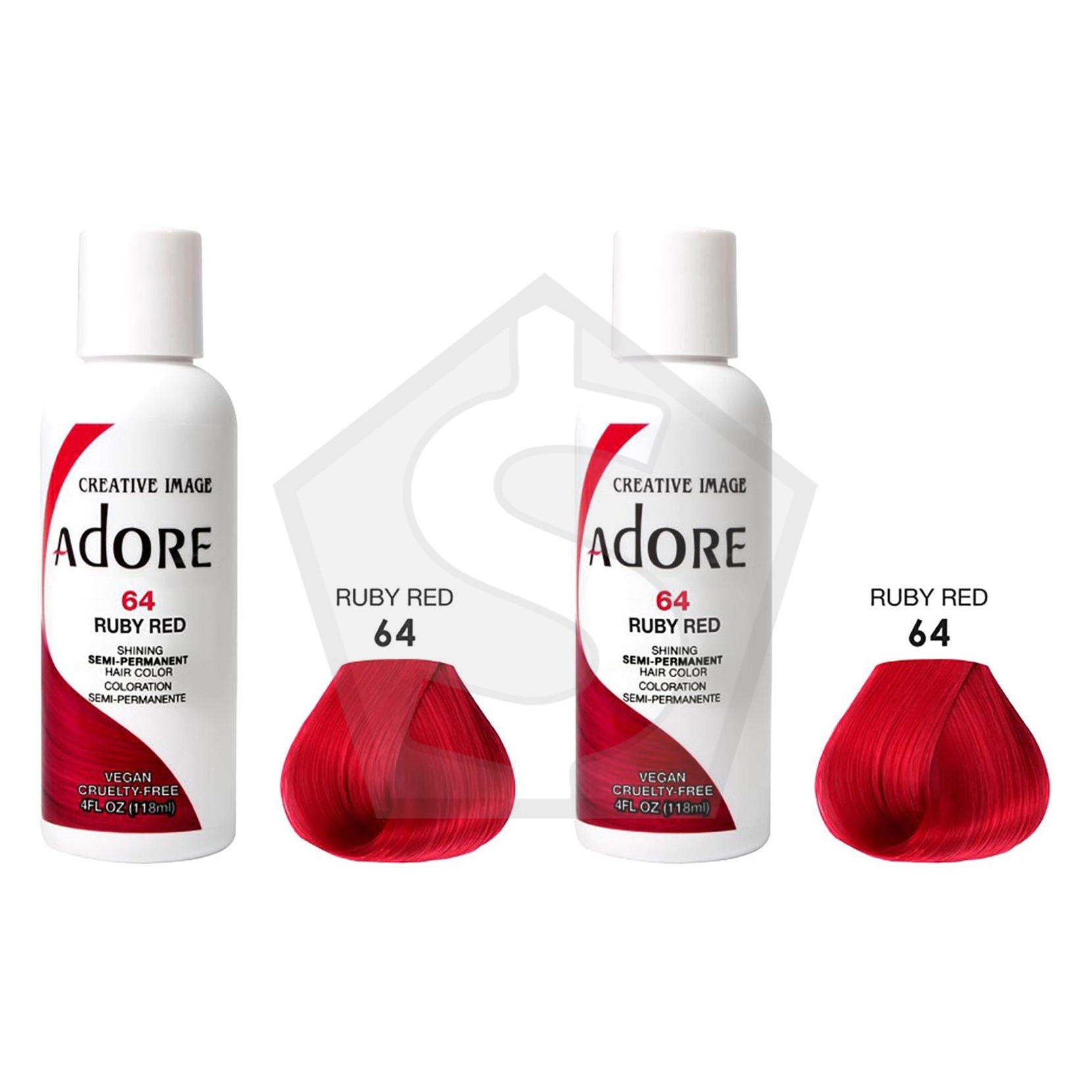 ADORE SEMI Permanent Hair Color (4oz) - 064 Ruby Red - Pack of 2