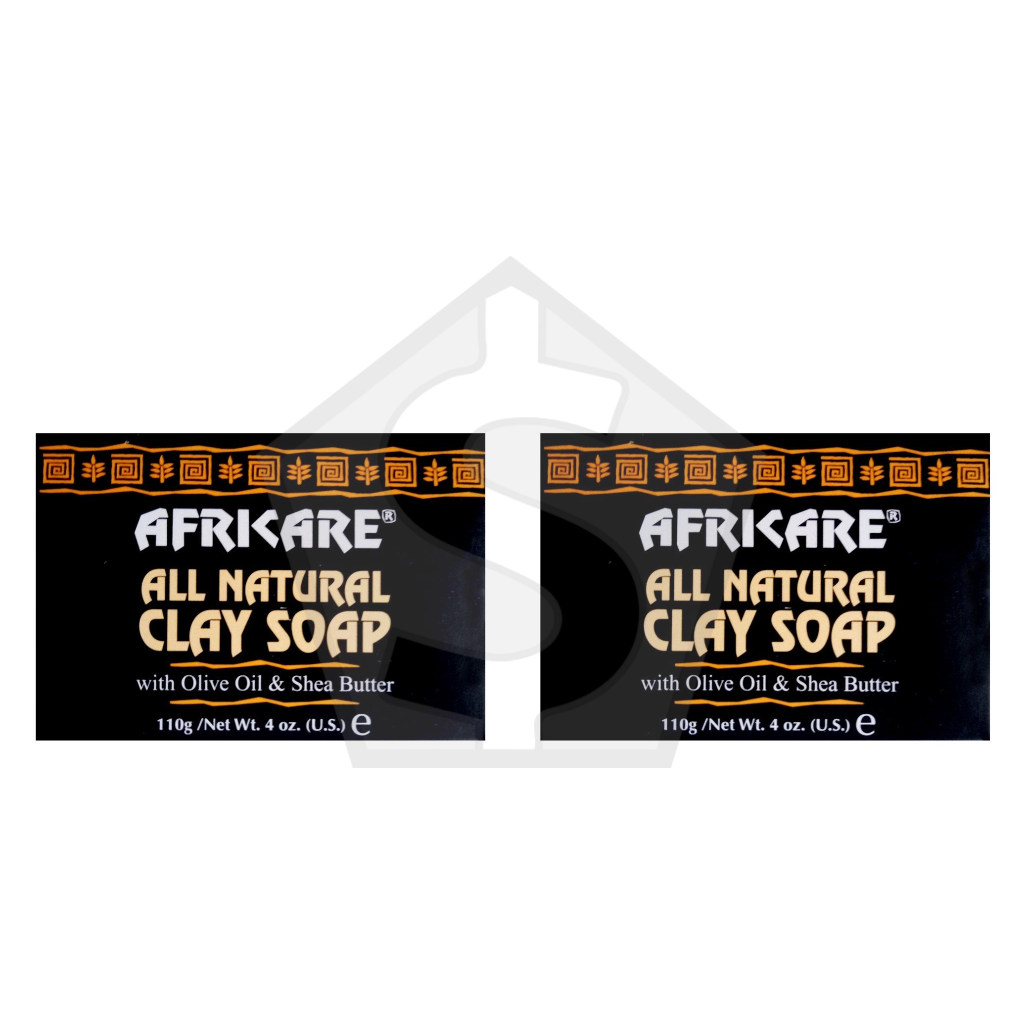 AFRICARE All Natural Clay Soap (4oz) - Pack of 2