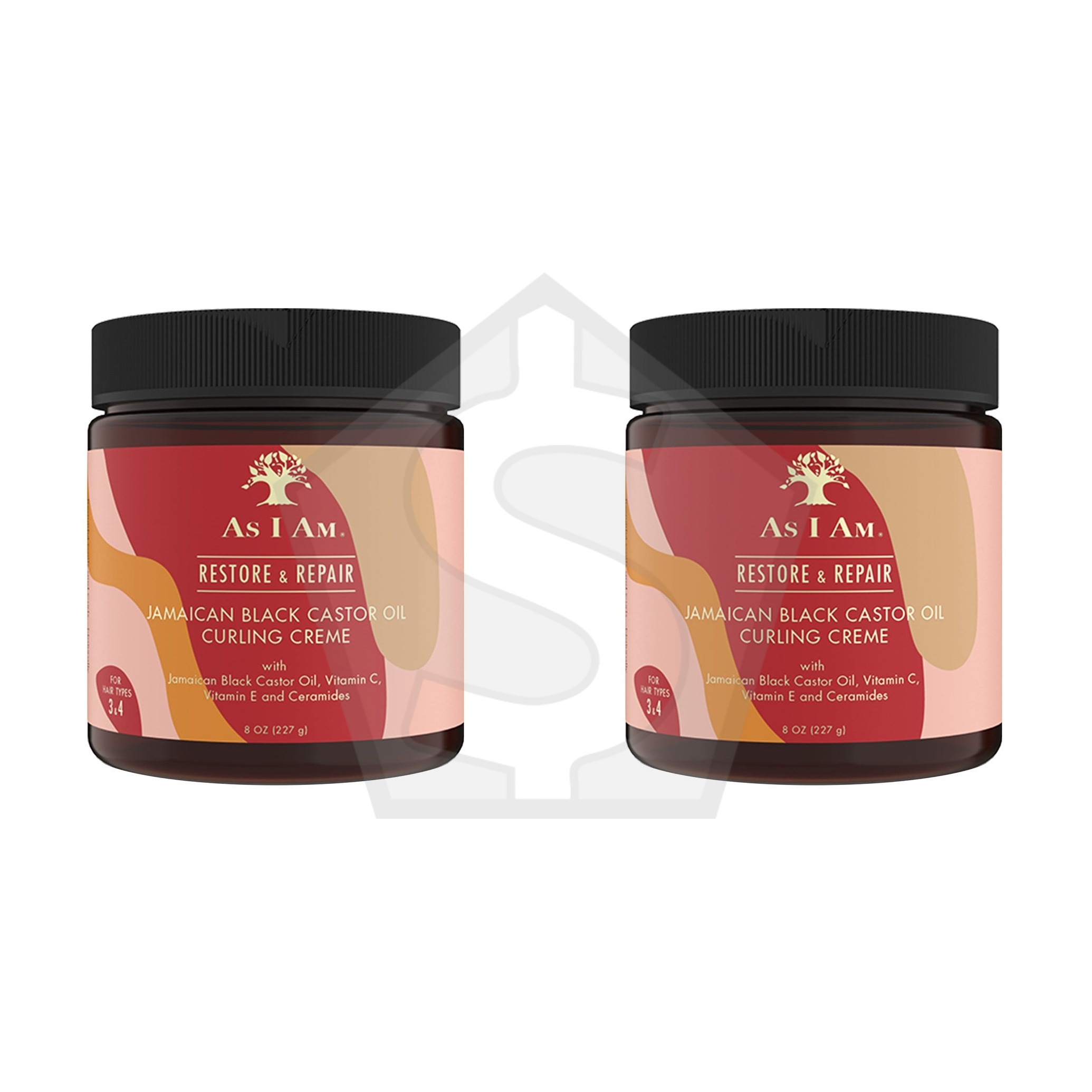 AS I AM Jamaican Black Castor Oil Curling Creme (8oz) - EN/FR - Pack of 2