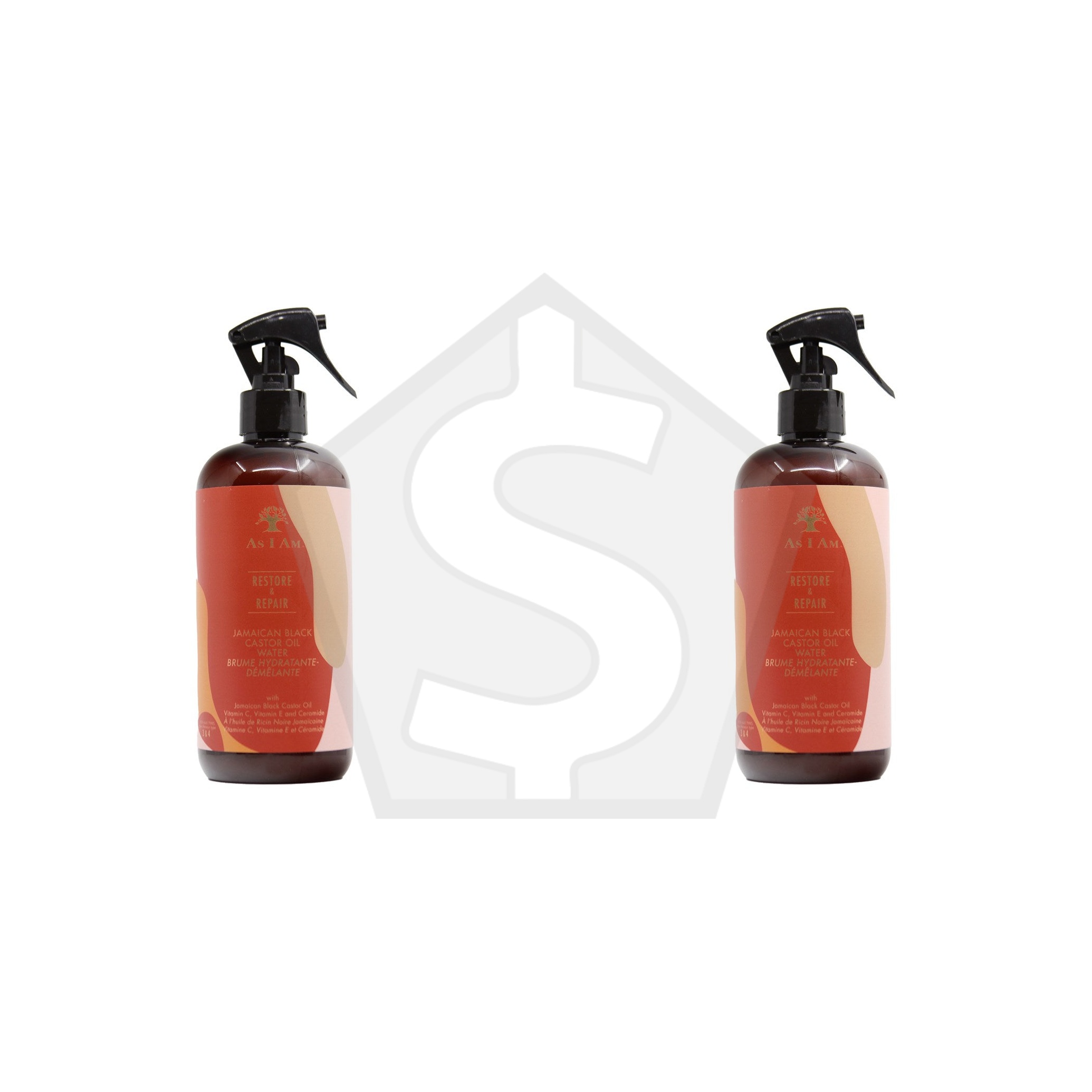 AS I AM Jamaican Black Castor Oil Water (16oz) - EN/FR - Pack of 2