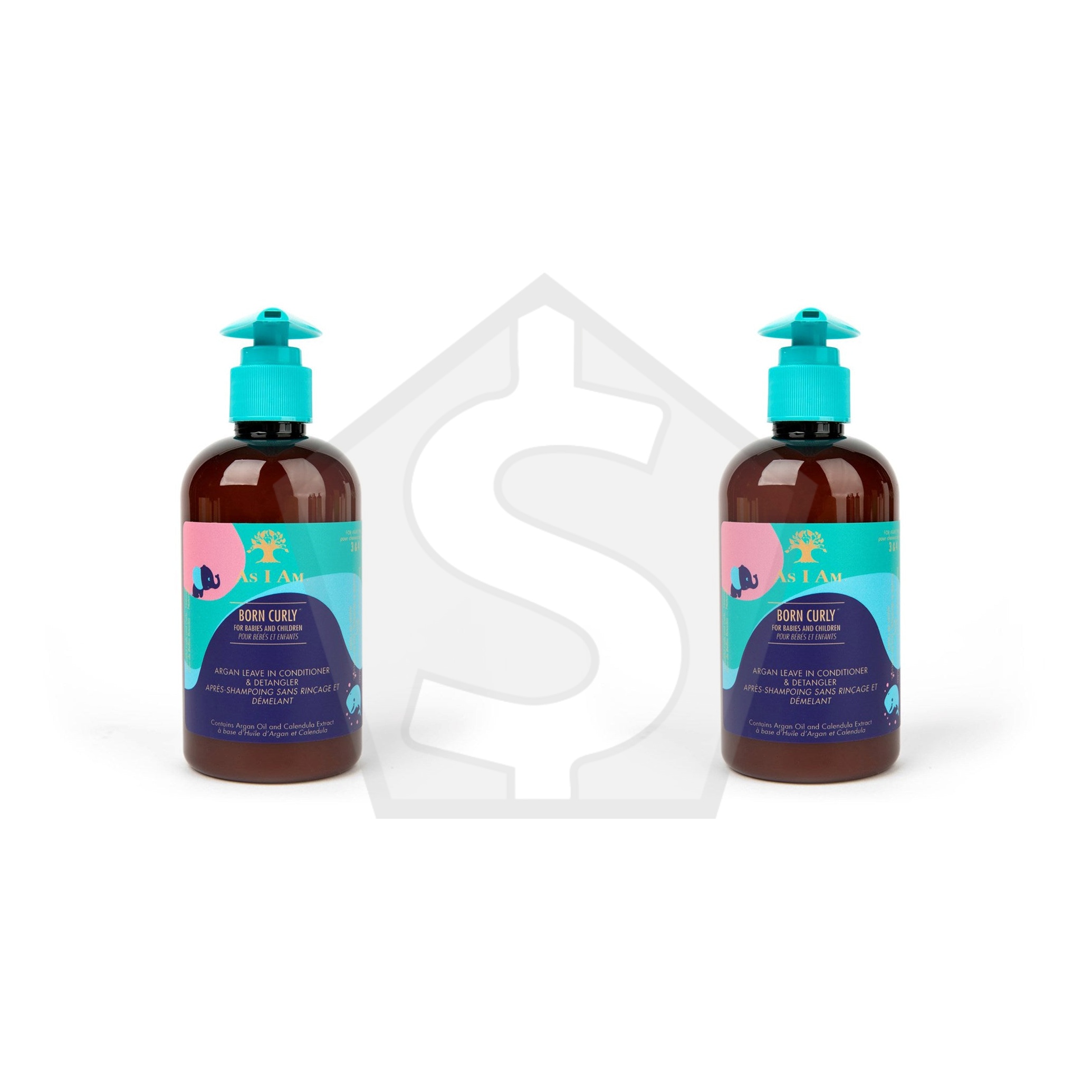 AS I AM Born Curly Argan Leave In Conditioner & Detangler (8oz) - Pack of 2