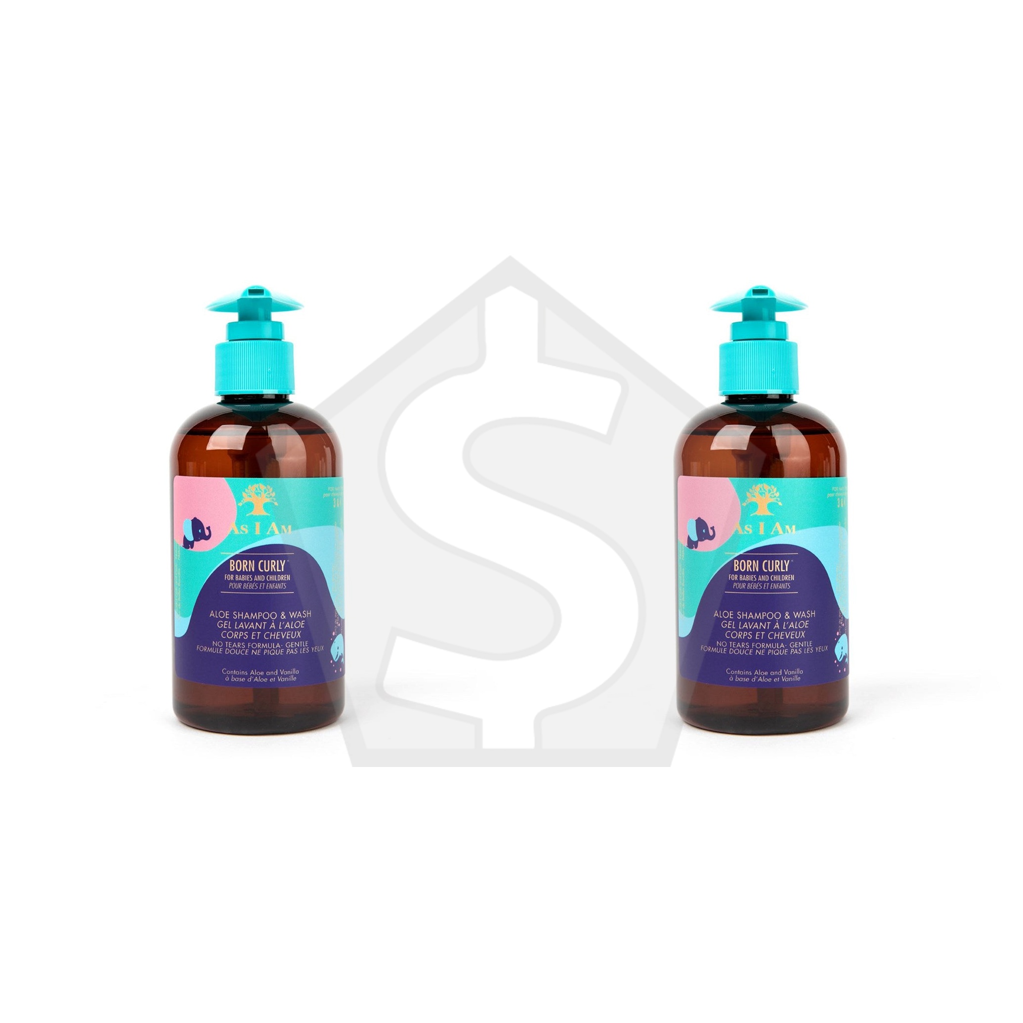 AS I AM Born Curly Aloe Shampoo & Wash (8oz) - Pack of 2