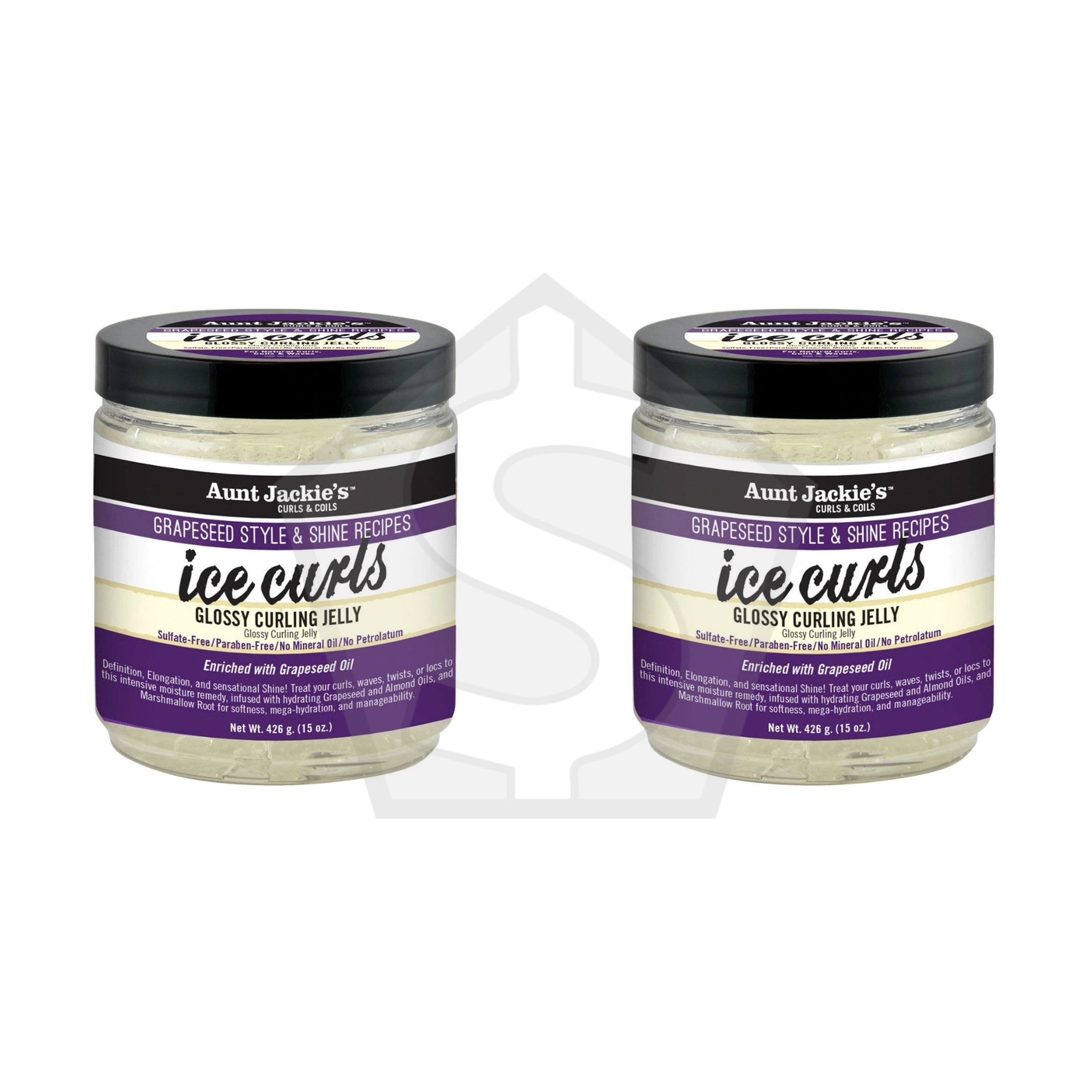 AUNT JACKIE'S Grapeseed Ice Curls Glossy Curling Jelly (15oz) - Pack of 2