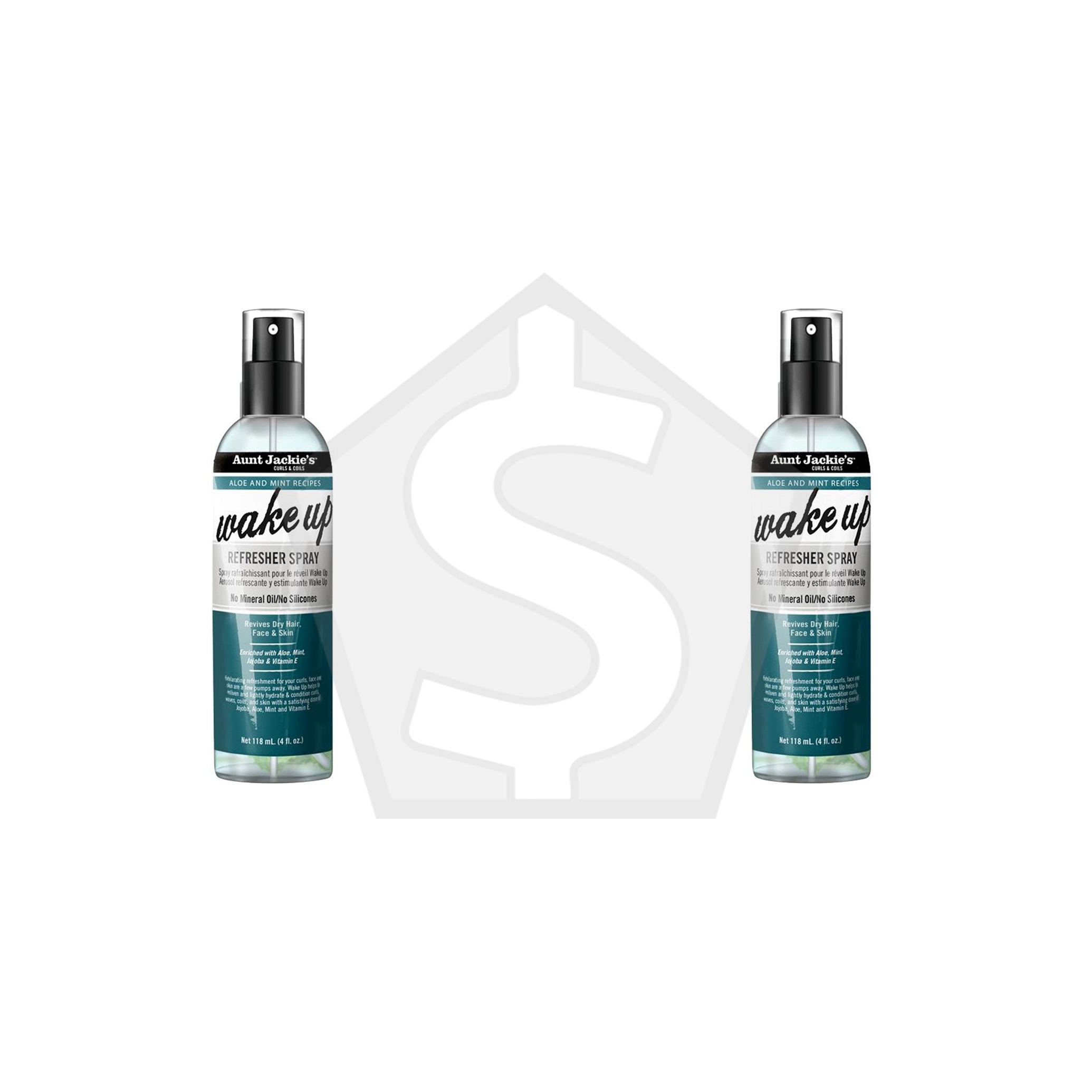AUNT JACKIE'S Aloe & Mint Wake Up Refresher Spray (4oz) - Pack of 2