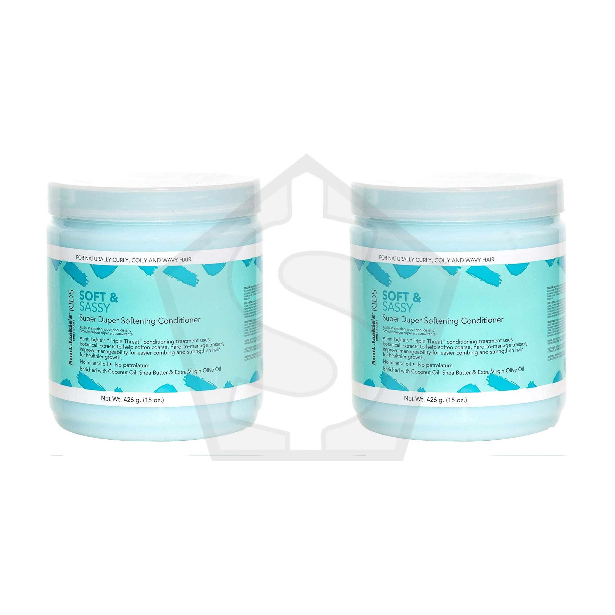 AUNT JACKIE'S Kids Soft & Sassy Super Duper Softening Conditioner (15oz) - Pack of 2